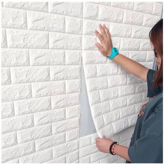 01 Piece 3d Wall Stickers Faux Brick White Brick– 70 Cm X 77 Cm