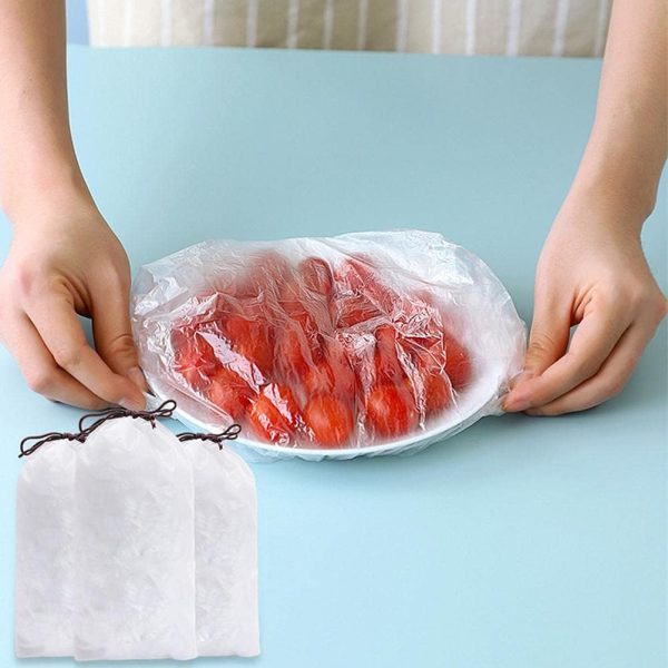 100pcs Disposable Transparent Plastic Food Storage Bags
