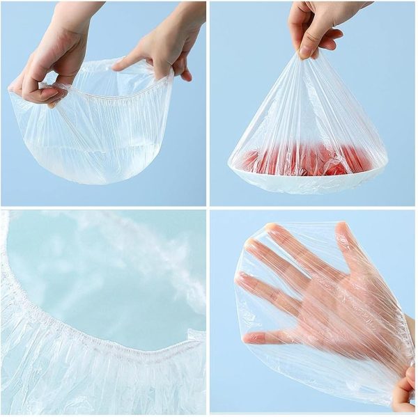 100pcs Disposable Transparent Plastic Food Storage Bags
