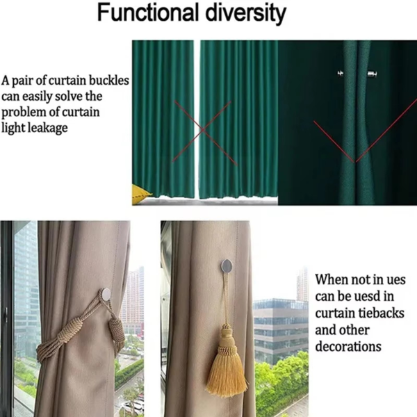 Curtain Pins, Curtain Tiebacks, Magnetic, Gap Resistant, Lace