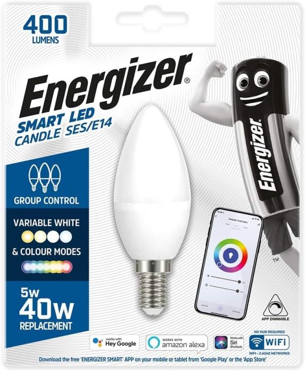 Energizer Smart Led Wifi Bulb, 5.5w, App Controllable,With Alexa, Google And Siri