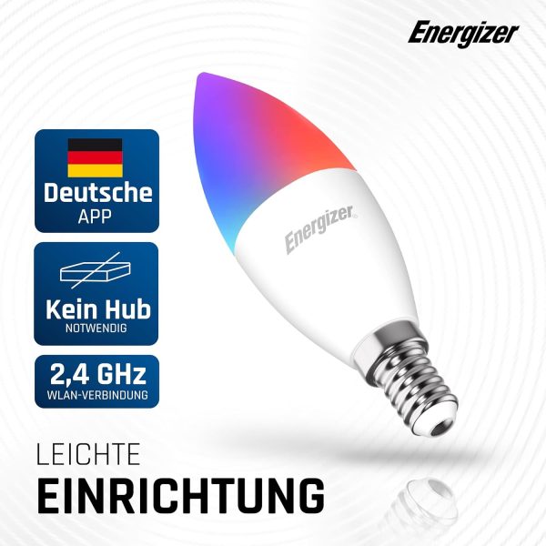 Energizer Smart Led Wifi Bulb, 5.5w, App Controllable,With Alexa, Google And Siri