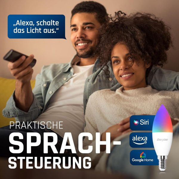 Energizer Smart Led Wifi Bulb, 5.5w, App Controllable,With Alexa, Google And Siri