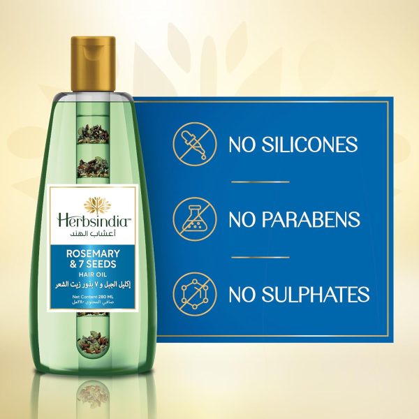 Herbs India 7 Seed Hair Oil With Rosemary – 280 Ml