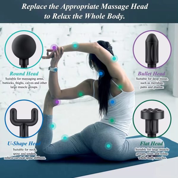 Massage Gun Deep Tissue,Muscle Massager With 4 Massage Heads,
