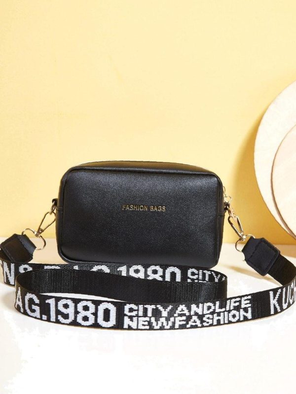 Pu Leather Wide Strap Crossbody Bag