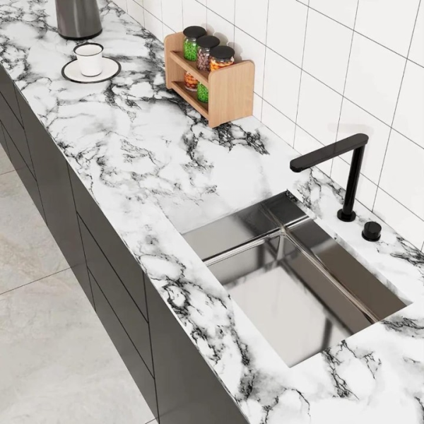 Self Adhesive Black Marble Sheet Sticker For Kitchen,(60×200)