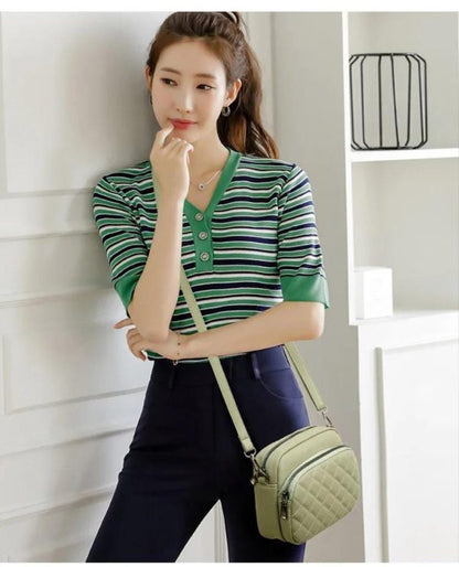 ( 1 Piece ) Women’s Pu Leather Embroidered Shoulder Bag