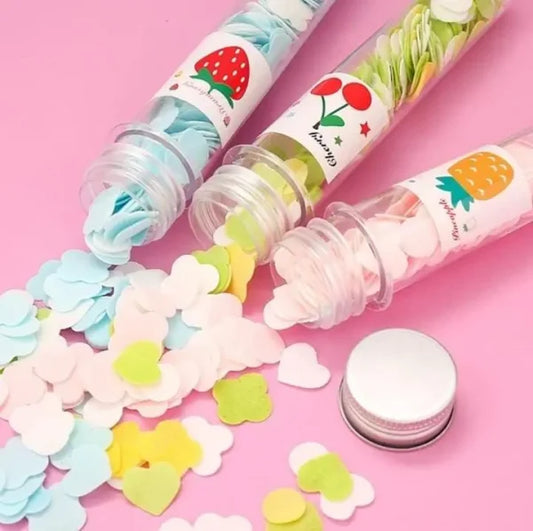 100 Pcs Disposable Flower Paper Soap With Portable Tube Bottlel