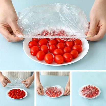 100pcs Disposable Transparent Plastic Food Storage Bags