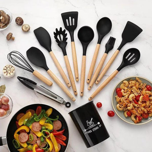 2 Pcs Silicone Cooking Utensils Kitchen Utensil Set