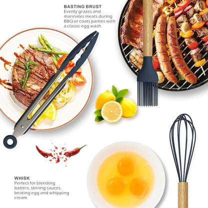 2 Pcs Silicone Cooking Utensils Kitchen Utensil Set