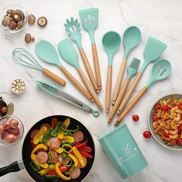 2 Pcs Silicone Cooking Utensils Kitchen Utensil Set