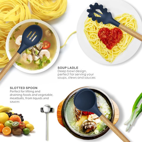 2 Pcs Silicone Cooking Utensils Kitchen Utensil Set