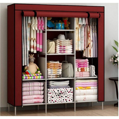 3 Door Fancy & Portable Foldable Closet Wardrobe Storage