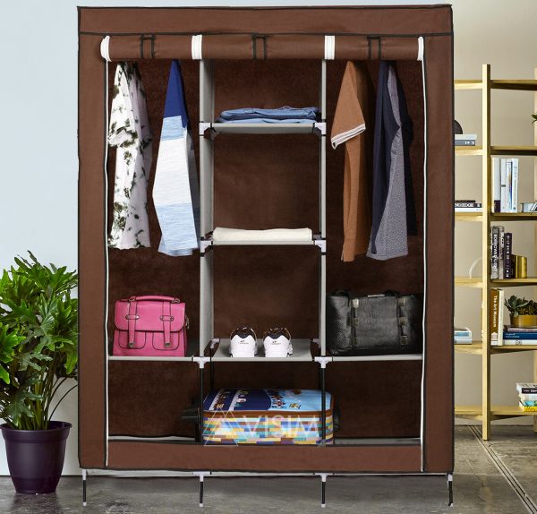 3 Door Fancy & Portable Foldable Closet Wardrobe Storage