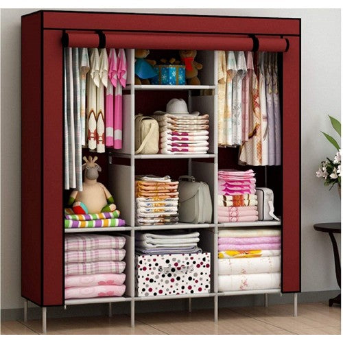 3 Door Fancy & Portable Foldable Closet Wardrobe Storage