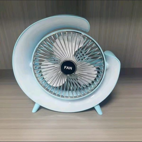 7 Colors Led Atmosphere Light Mini Electric Fan Portable Table Fan