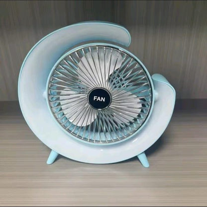 7 Colors Led Atmosphere Light Mini Electric Fan Portable Table Fan