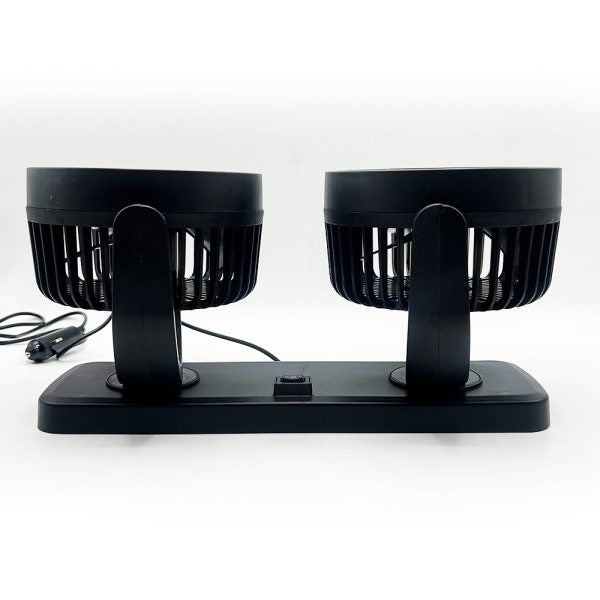 Car Fan Dual Head 4-inch 12v/24v – 360° Rotating Low Noise Cooling Fan