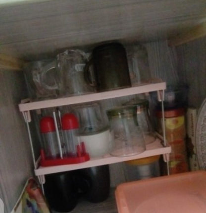 Folding Stack Up Shelf For Spice Support Kitchen Accessories Pantry Organizer