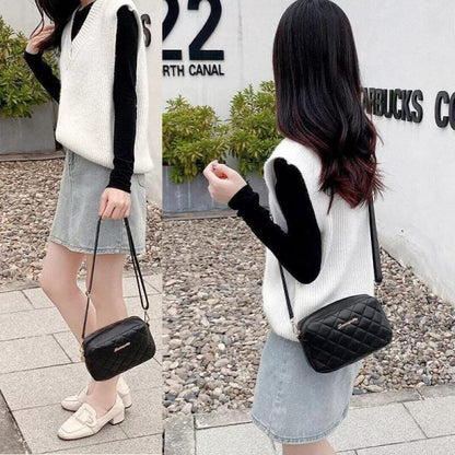 Girl’s Pu Leather Embroidered Shoulder Bag