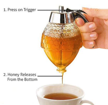 Honey Dispenser Juice Syrup Pot Jar 200ml
