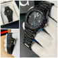 Blacked Iced Out Stain-less Steel Chain watch