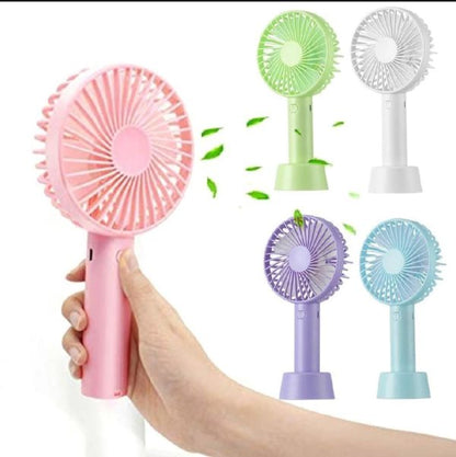 Portable Usb Rechargeable Fan | Handheld 3 Speed Strong Wind