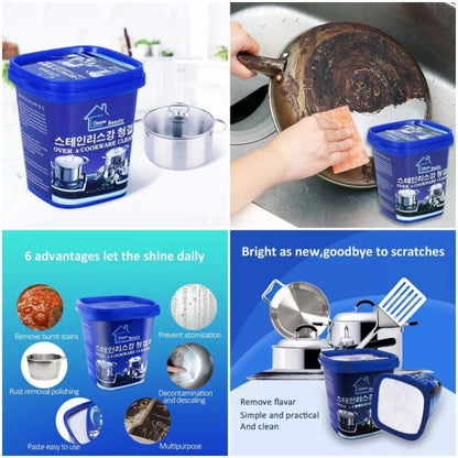 Stubborn Stains Cookware Cleaner | Kitchen Washing Pot Dish Bottom